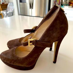 Michael Kors Brown Suede Mary Jane 8.5 pumps